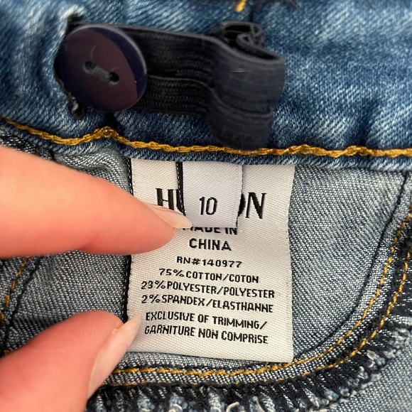 2/$20 Hudson girls 10, Ginny cropped, distressed jeans with adjustable waist - Picture 5 of 7